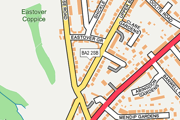 BA2 2SB map - OS OpenMap – Local (Ordnance Survey)