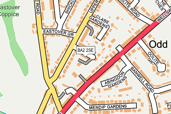 BA2 2SE map - OS OpenMap – Local (Ordnance Survey)