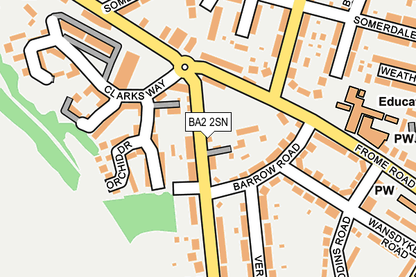 BA2 2SN map - OS OpenMap – Local (Ordnance Survey)