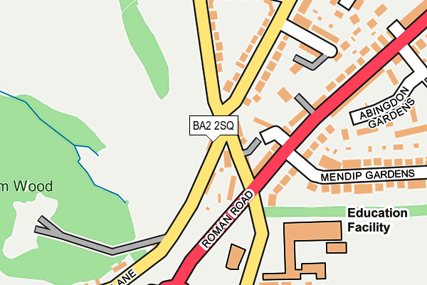 BA2 2SQ map - OS OpenMap – Local (Ordnance Survey)