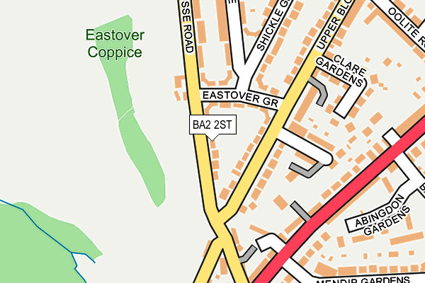 BA2 2ST map - OS OpenMap – Local (Ordnance Survey)