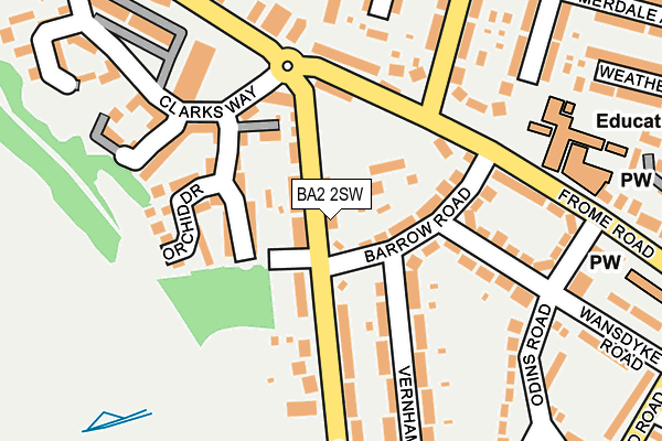 BA2 2SW map - OS OpenMap – Local (Ordnance Survey)