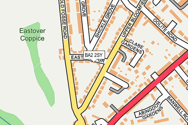 BA2 2SY map - OS OpenMap – Local (Ordnance Survey)