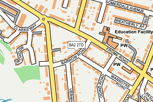 BA2 2TD map - OS OpenMap – Local (Ordnance Survey)