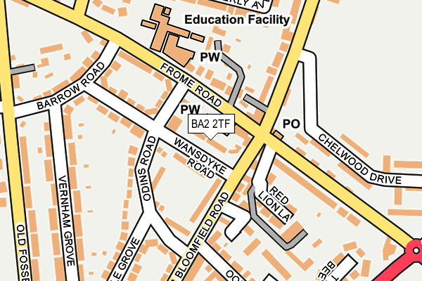 BA2 2TF map - OS OpenMap – Local (Ordnance Survey)