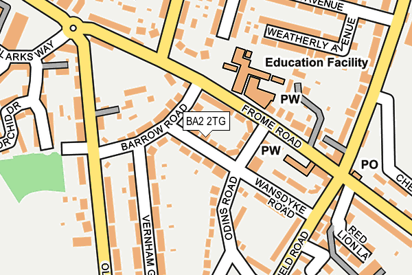 BA2 2TG map - OS OpenMap – Local (Ordnance Survey)