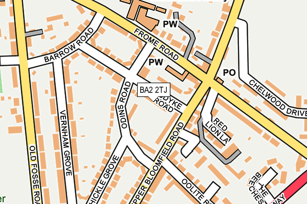 BA2 2TJ map - OS OpenMap – Local (Ordnance Survey)