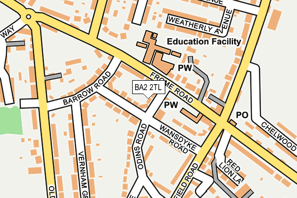 BA2 2TL map - OS OpenMap – Local (Ordnance Survey)