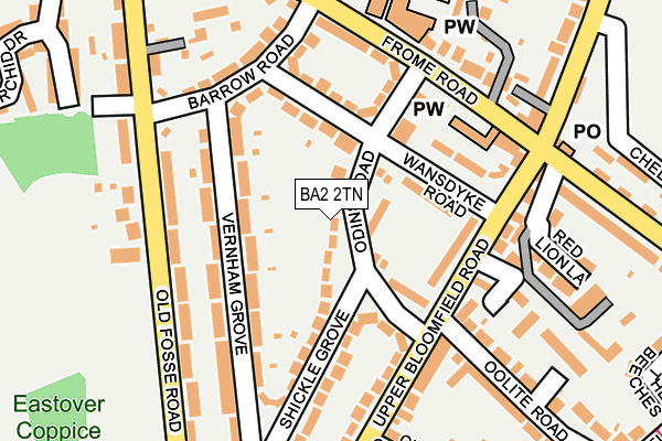 BA2 2TN map - OS OpenMap – Local (Ordnance Survey)