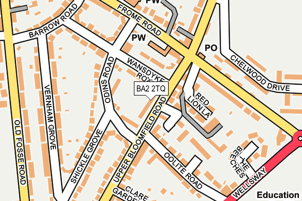 BA2 2TQ map - OS OpenMap – Local (Ordnance Survey)