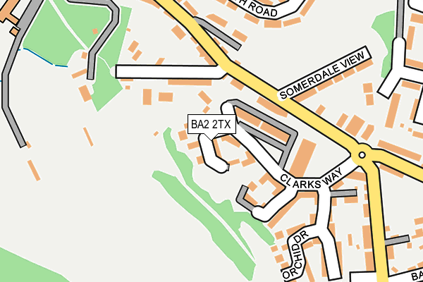 BA2 2TX map - OS OpenMap – Local (Ordnance Survey)