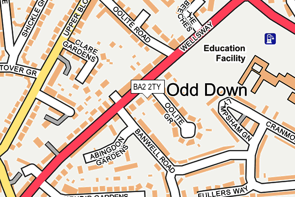 BA2 2TY map - OS OpenMap – Local (Ordnance Survey)