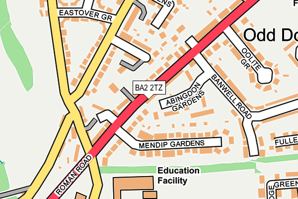 BA2 2TZ map - OS OpenMap – Local (Ordnance Survey)