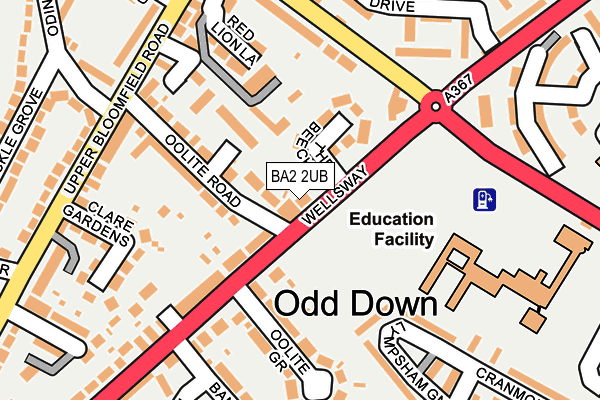 BA2 2UB map - OS OpenMap – Local (Ordnance Survey)