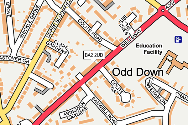 BA2 2UD map - OS OpenMap – Local (Ordnance Survey)