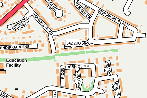 BA2 2UG map - OS OpenMap – Local (Ordnance Survey)