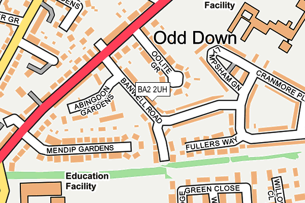BA2 2UH map - OS OpenMap – Local (Ordnance Survey)