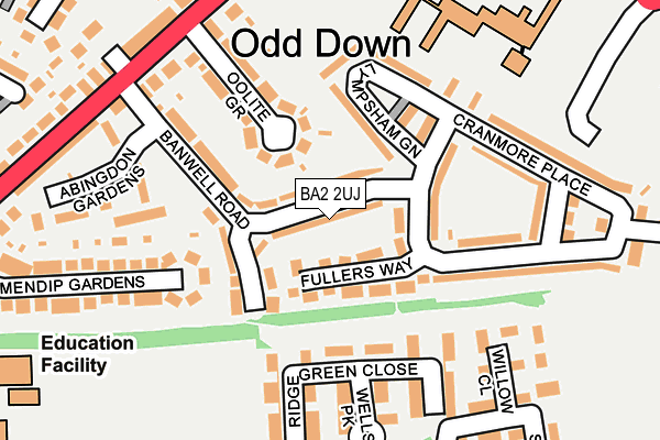 BA2 2UJ map - OS OpenMap – Local (Ordnance Survey)