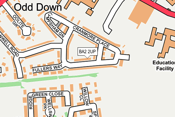 BA2 2UP map - OS OpenMap – Local (Ordnance Survey)