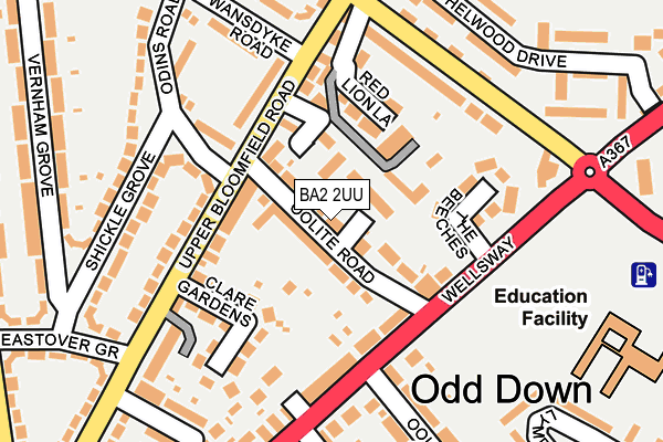 BA2 2UU map - OS OpenMap – Local (Ordnance Survey)