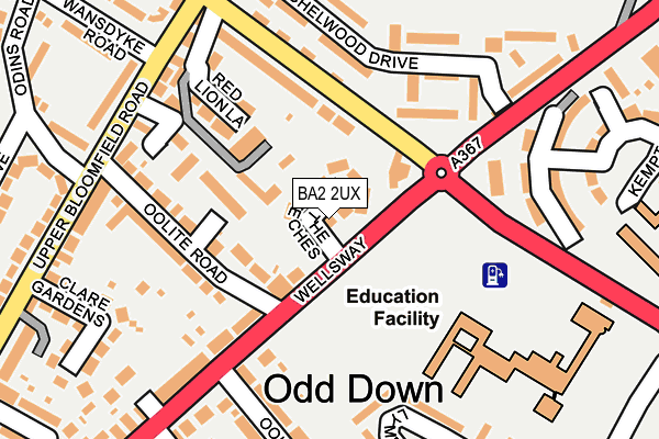 BA2 2UX map - OS OpenMap – Local (Ordnance Survey)