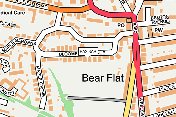 BA2 3AB map - OS OpenMap – Local (Ordnance Survey)