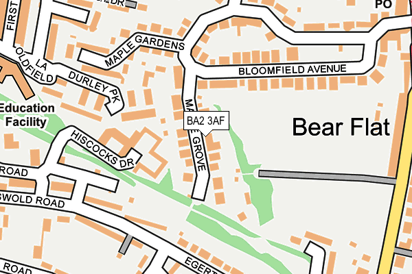 BA2 3AF map - OS OpenMap – Local (Ordnance Survey)