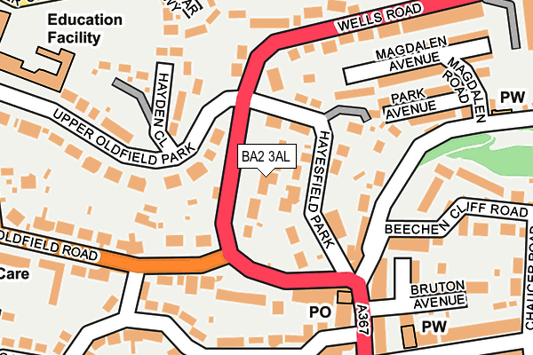 BA2 3AL map - OS OpenMap – Local (Ordnance Survey)