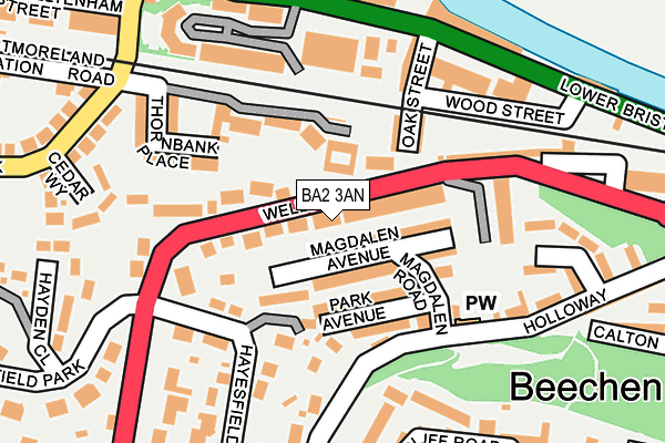 BA2 3AN map - OS OpenMap – Local (Ordnance Survey)