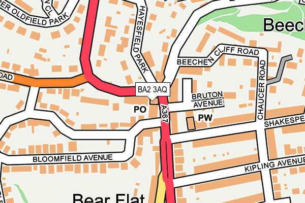 BA2 3AQ map - OS OpenMap – Local (Ordnance Survey)
