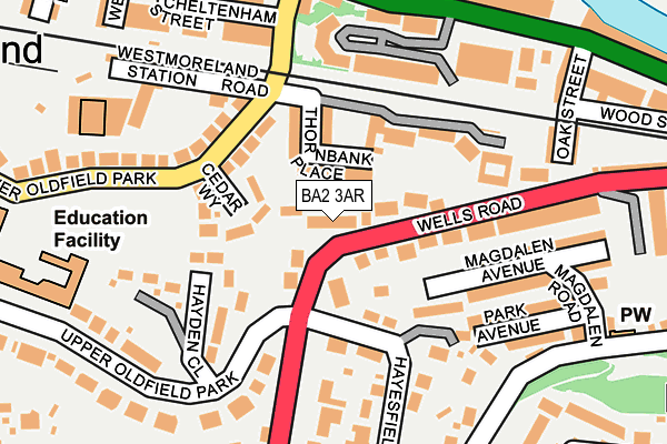 BA2 3AR map - OS OpenMap – Local (Ordnance Survey)