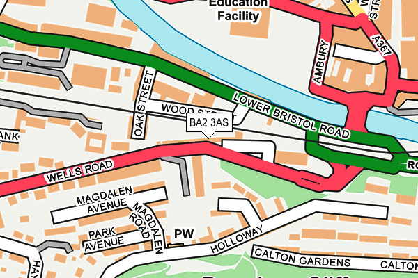 BA2 3AS map - OS OpenMap – Local (Ordnance Survey)