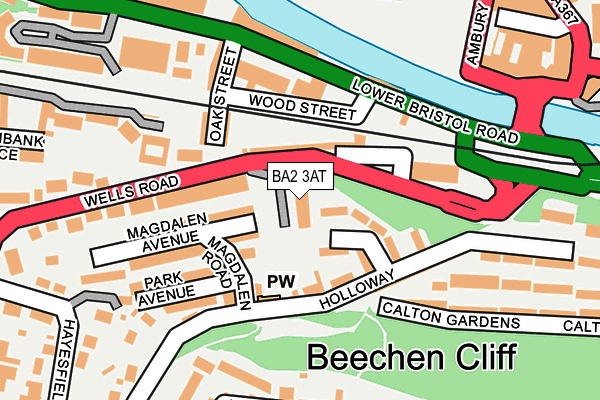 BA2 3AT map - OS OpenMap – Local (Ordnance Survey)