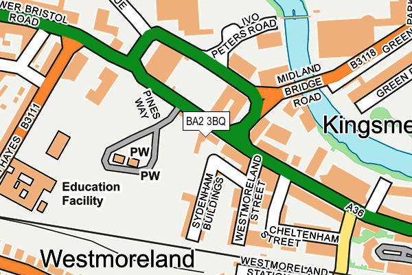 BA2 3BQ map - OS OpenMap – Local (Ordnance Survey)