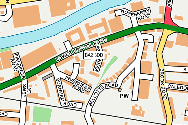 BA2 3DD map - OS OpenMap – Local (Ordnance Survey)