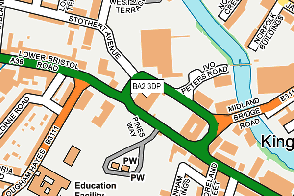 BA2 3DP map - OS OpenMap – Local (Ordnance Survey)