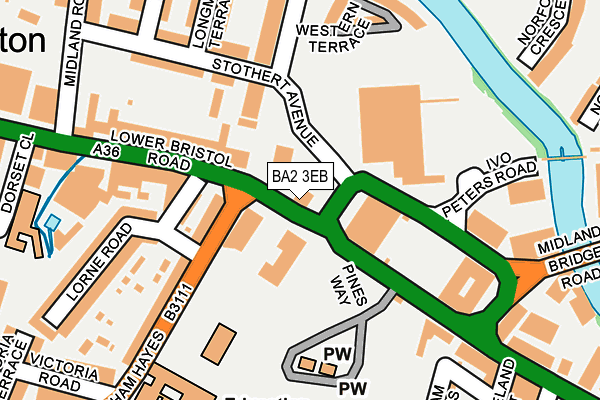 BA2 3EB map - OS OpenMap – Local (Ordnance Survey)