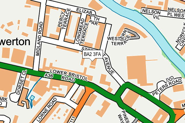 BA2 3FA map - OS OpenMap – Local (Ordnance Survey)