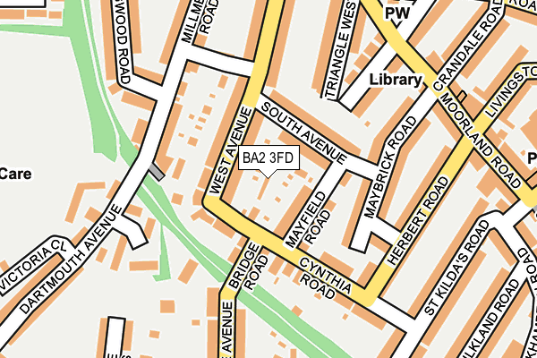 BA2 3FD map - OS OpenMap – Local (Ordnance Survey)