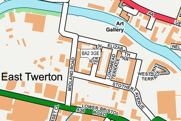 BA2 3GE map - OS OpenMap – Local (Ordnance Survey)