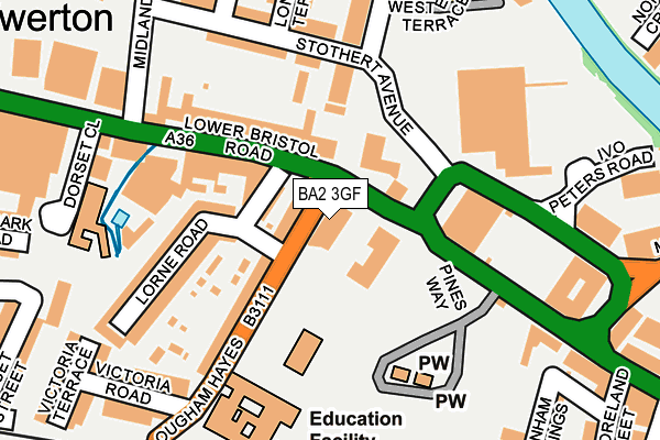 BA2 3GF map - OS OpenMap – Local (Ordnance Survey)