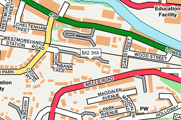 BA2 3HA map - OS OpenMap – Local (Ordnance Survey)