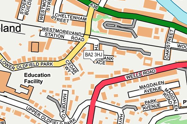 BA2 3HJ map - OS OpenMap – Local (Ordnance Survey)