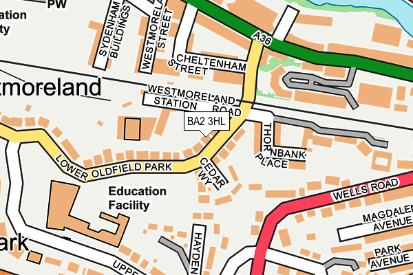 BA2 3HL map - OS OpenMap – Local (Ordnance Survey)