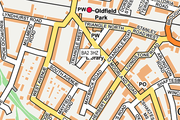 BA2 3HZ map - OS OpenMap – Local (Ordnance Survey)