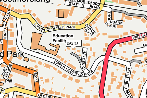 BA2 3JT map - OS OpenMap – Local (Ordnance Survey)