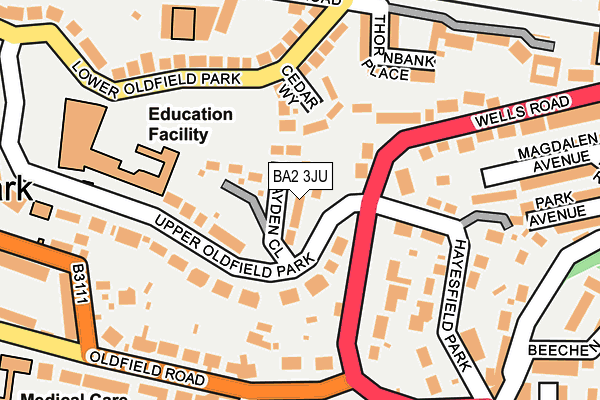 BA2 3JU map - OS OpenMap – Local (Ordnance Survey)