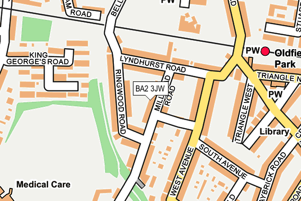 BA2 3JW map - OS OpenMap – Local (Ordnance Survey)
