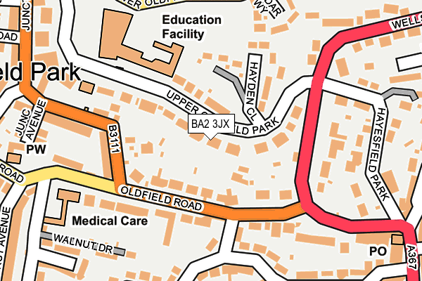 BA2 3JX map - OS OpenMap – Local (Ordnance Survey)