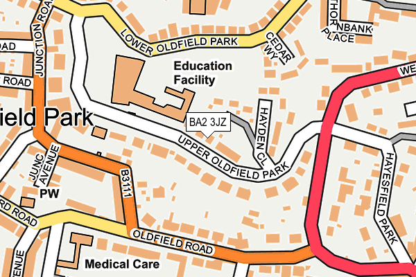 BA2 3JZ map - OS OpenMap – Local (Ordnance Survey)